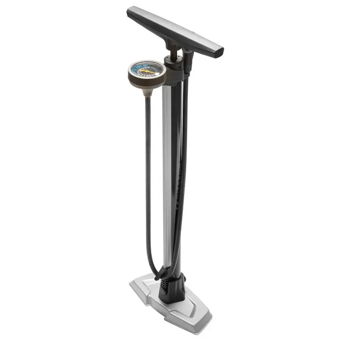Super ofertă BikeFun - pompa podea bicicleta Blizzard Steel GF-54E- argintiu