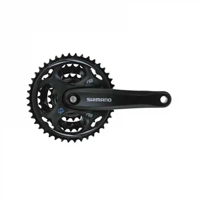 Angrenaj pedalier Shimano Altus FC-M311-L, 3x7/8 viteze, ax Patrat, fara aparatoare lant, brate 175mm, Negru, 42x32x22T Popular