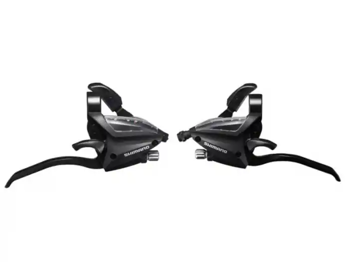 Manete schimbator/frana Shimano Altus ST-EF500-4A, EZ-fire Plus, set, 3x8 viteze, levier 4 degete, V-Brake, negru Preț promoțional