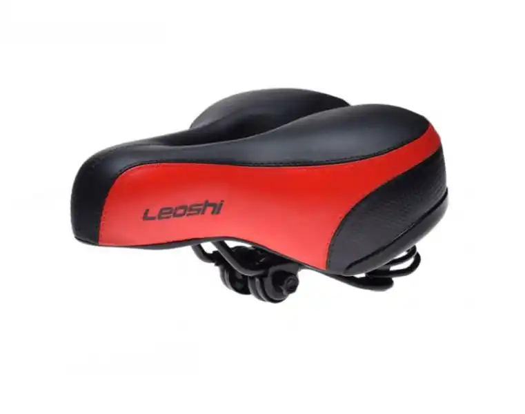 Sa cu arcuri WM pentru bicicleta cu gaura, culoare negru/rosu, Leoshi Retur ușor