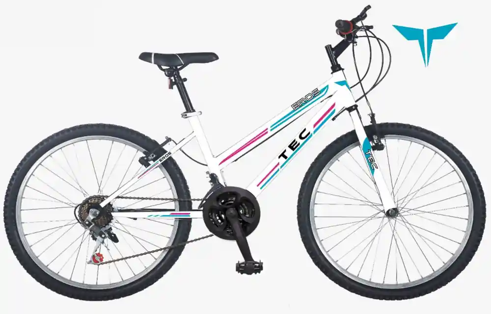 Ultima șansă Bicicleta MTB TEC Eros, culoare alb/albastru/roz, roata 26", cadru din otel