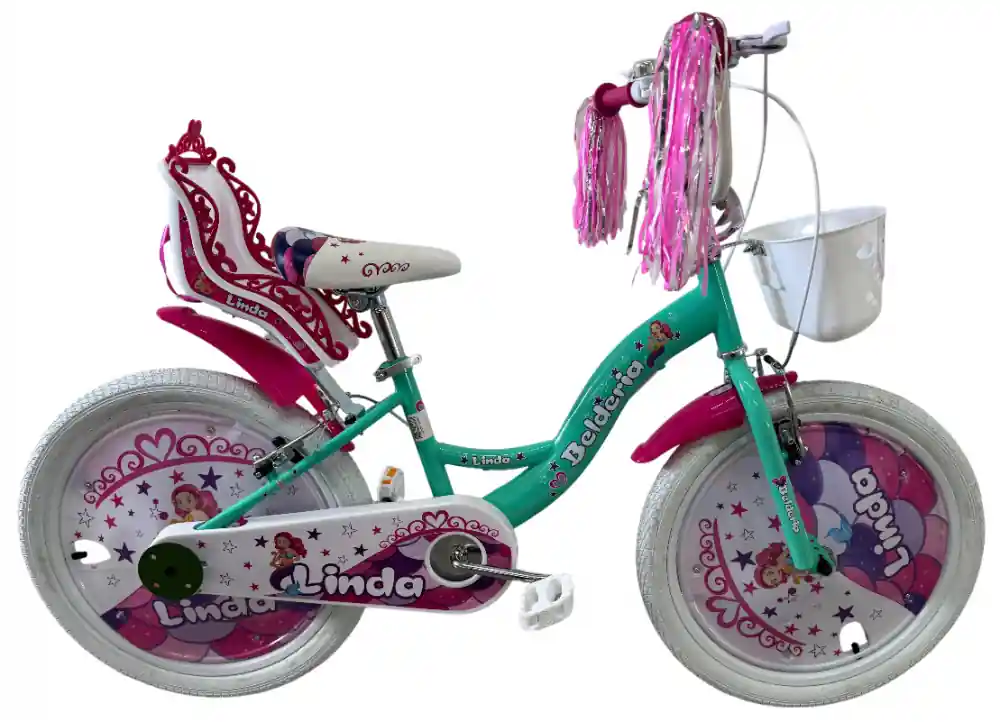 Bicicleta copii Belderia Linda, culoare turcoaz, roata 20", cadru din otel Expediere rapidă