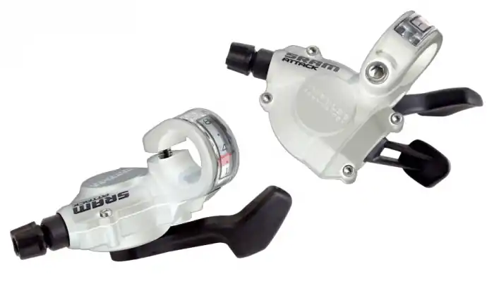 Livrare expres Manete schimbator SRAM Attack Trigger 2:1 Shimano 3x9 viteze argintii