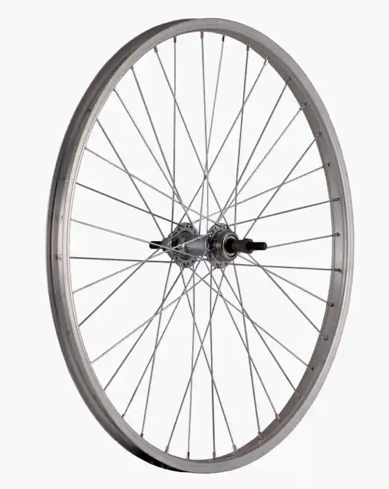 Livrare expres Roata Bicicleta Spate Lyra 26", 559X21, Alu Simpla, Argintie Natur, V-Brake Cnc, Butuc Viteza Otel Nichelat, 36H, 3/8 Old13539