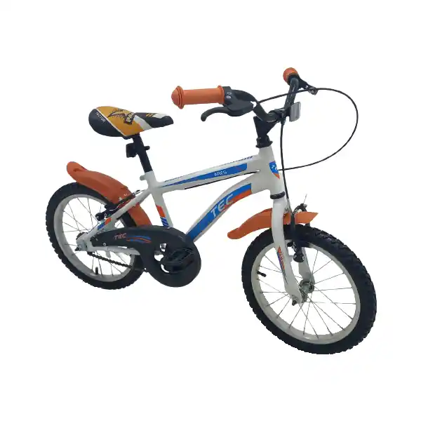 Super ofertă Bicicleta copii TEC Ares, culoare alb/portocaliu, roata 20", din otel