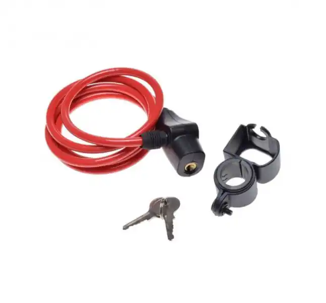 Cel mai bun preț Antifurt cu cheie 8 mm x 1500 mm, culoare rosu, cu suport montare