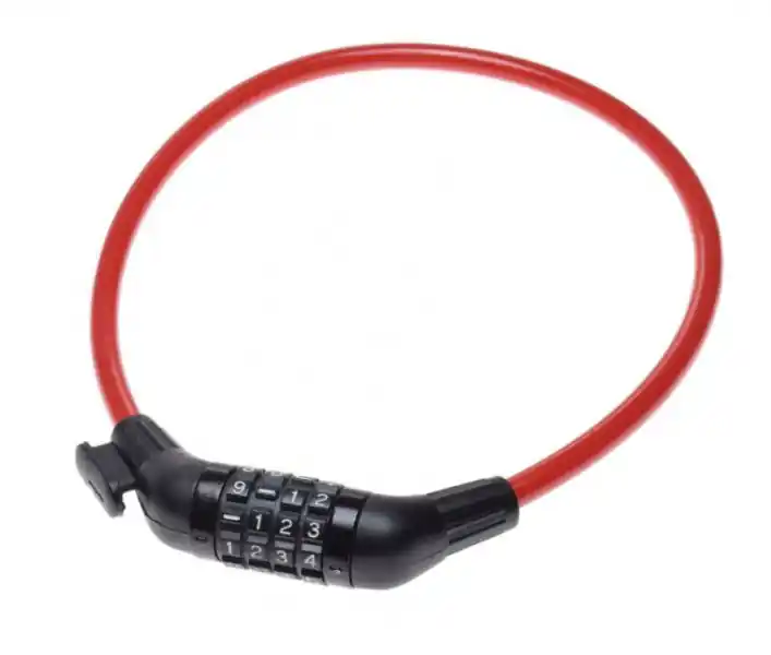 Antifurt cu cifru 10 mm x 650 mm, culoare rosu Cumpără online