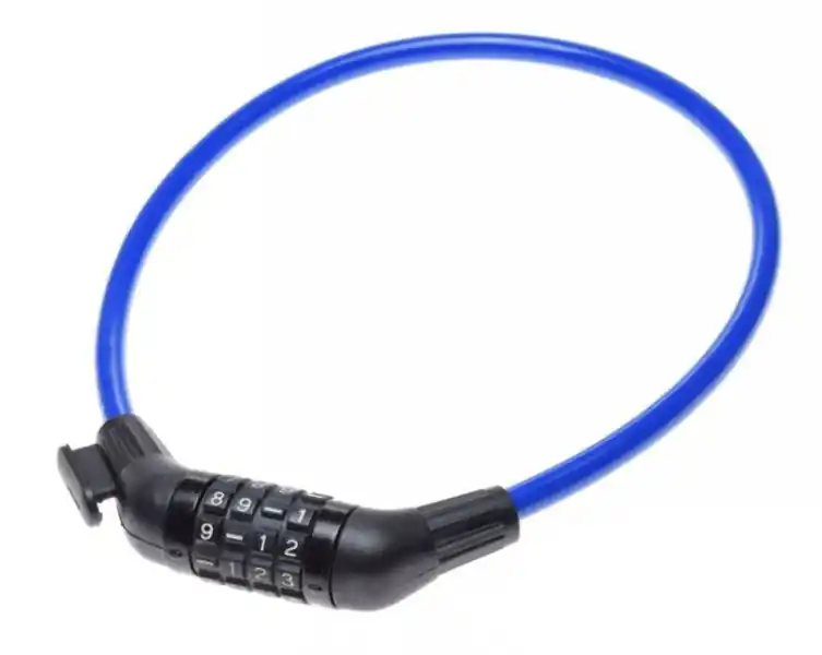 Antifurt cu cifru 10 mm x 650 mm, culoare albastru Ofertă specială