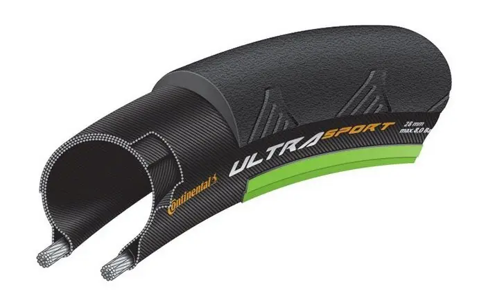 Super ofertă Anvelopa Continental UltraSport2 25-622 (700-25C) negru/verde