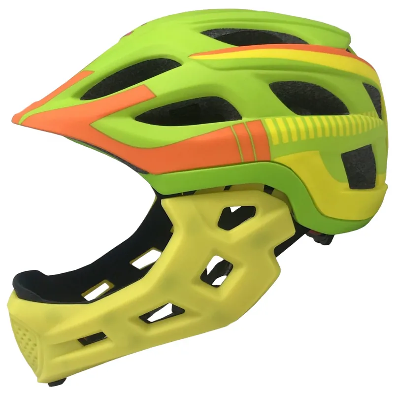 Casca biciclisti AVO-49, fullface, culoare verde/galben mat, marime L (48-56cm) Livrare rapidă