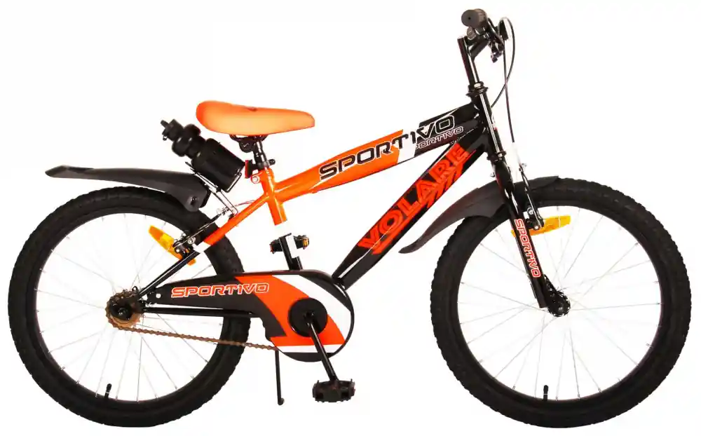 Bicicleta pentru baieti Volare Sportivo, 18 inch, culoare portocaliu neon / negru, frana de mana fata - spate Ofertă limitată