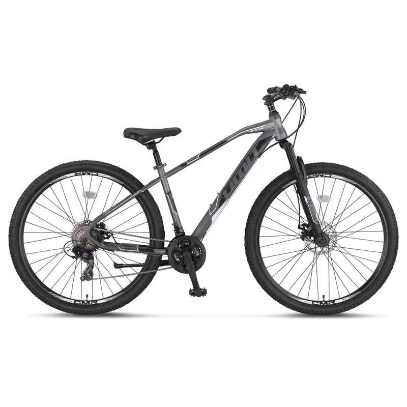 Transport gratuit Bicicleta MTB Umit Arcus M-MSD, culoare gri/alb, roata 29", cadru otel, frana disc, 21 viteze