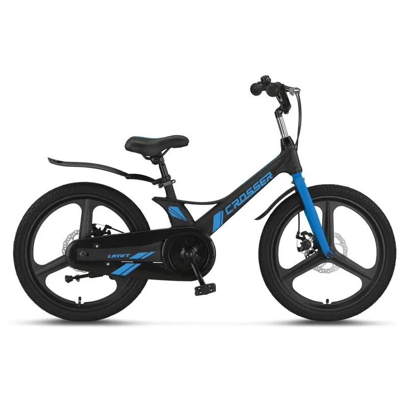 Bicicleta copii Umit Crosser, culoare negru/albastru, roata 20", cadru din aluminiu, frana disc Cumpără online