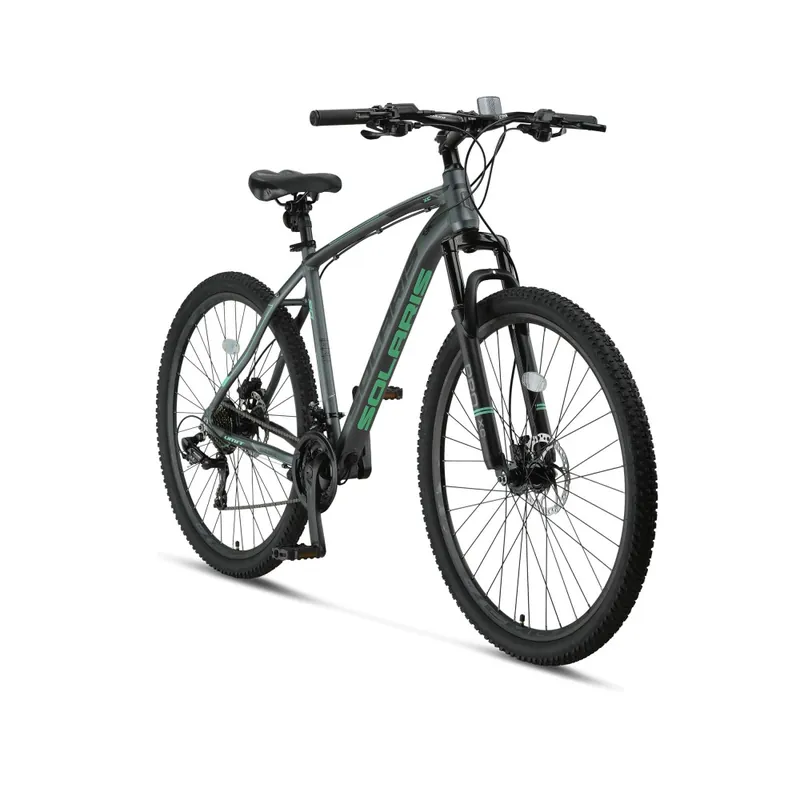 Bicicleta MTB Umit Solaris, 21 viteze, culoare gri/turcoaz, roata 29", cadru din aluminiu 18", frana hidraulica Noutate