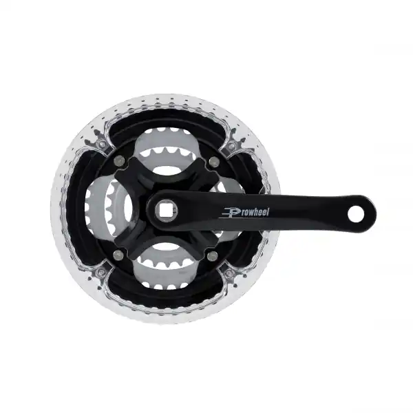 Pedalier Prowheel, 28/38/48T, ax patrat, aluminiu, 170mm, culoare negru Doar azi