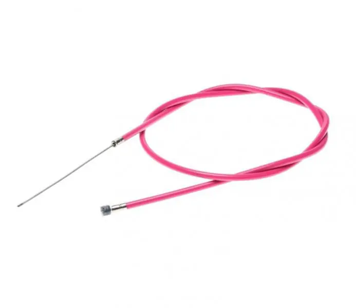 Cablu frana fata cu teaca, pentru biciclete, lungime cablu 1000mm, lungime teaca 850mm, culoare roz Plată securizată