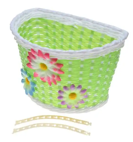 Cumpărături sigure Cos fata biciclete copii, plastic, culoare verde