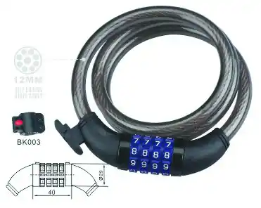 Ultima șansă Antifurt Cifru 12mm x 120cm Negru