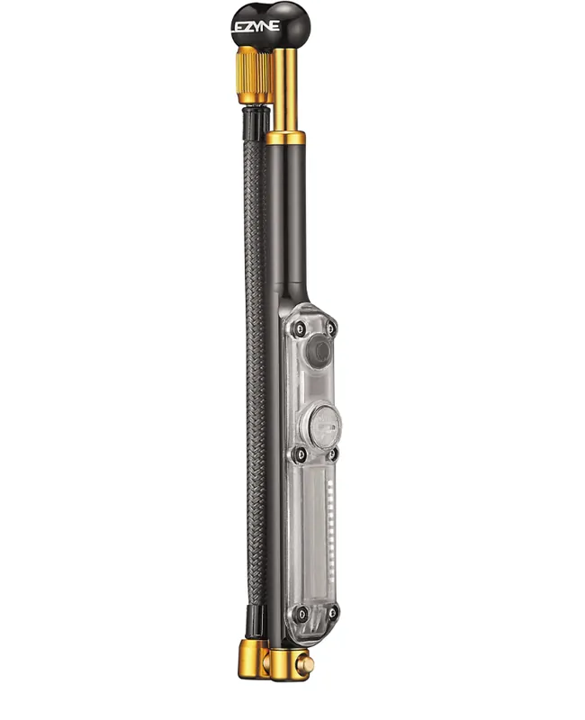 Lezyne - mini pompa suspensie - Hand Pump Shock Drive Digital - 350 psi | 24.1 bar - black I gold - 14 cm Ultima șansă