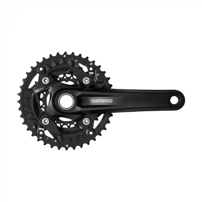 Ofertă limitată Angrenaj pedalier Shimano Deore FC-MT500-3, 3x10 viteze, Hollowtech II, fara aparatoare lant, brate 170mm, fara BB , Negru, 40x30x22T