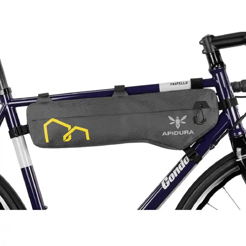 Apidura - geanta cadru bicicleta Expedition Frame Pack 5 litri (pentru cadru inalt) - gri negru Ofertă specială