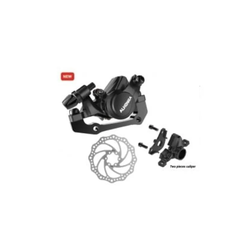 Frana fata pe disc HJ-MD16, adaptor IS, rotor 160 mm, accesorii aluminiu, negru Lichidare de stoc