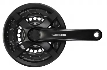 Comandă acum Angrenaj pedalier Shimano Tourney MTB 48X38X28T brat 170MM pentru 6/7/8 viteze pe spate suruburi de fixare negru