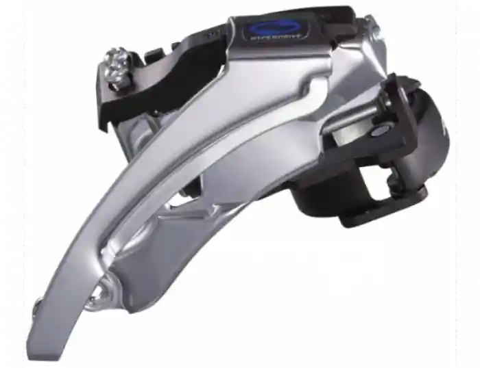 Ultima șansă Schimbator fata Shimano Altus FD-M310, triplu, pt. 7/8 vit., top swing, tragere dubla, colier 34.9mm (cu adaptor 31.8/28.6mm), p