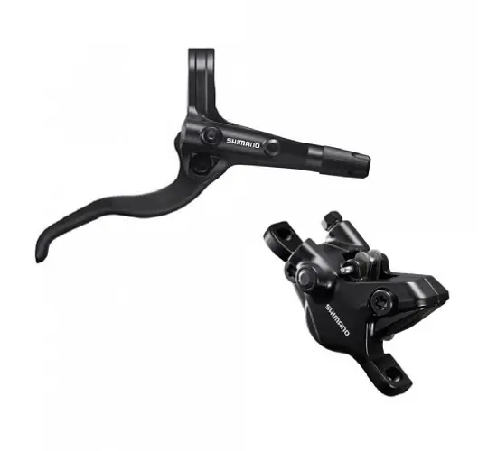 Frana pe disc set asamblat (J-Kit) Shimano Deore BL-MT401(R), BR-MT410(R), Negru, fara adaptor, placute Resin (fara radiator), cu insertie, conducta 1700mm (SM-BH59 negru) Expediere rapidă