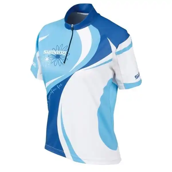 Tricou Maneca Scurta Shimano Femei Mtb Olympian Blue/Bonnie Blue/White, marime M Preț redus
