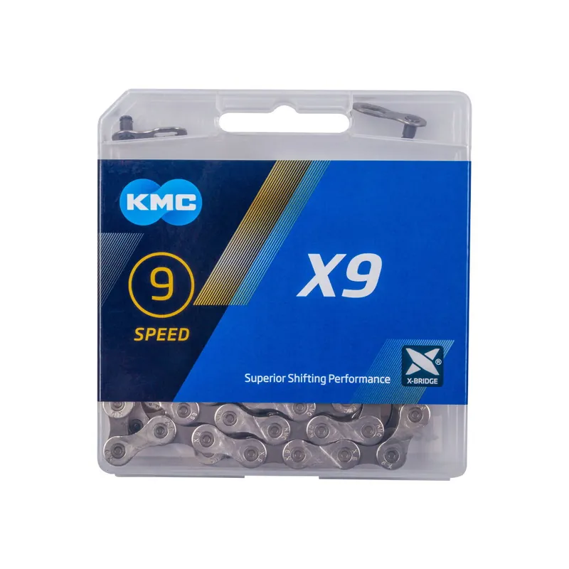 Transport gratuit Kmc - Lant Bicicleta 9 viteze X9, 114 zale - gri argintiu