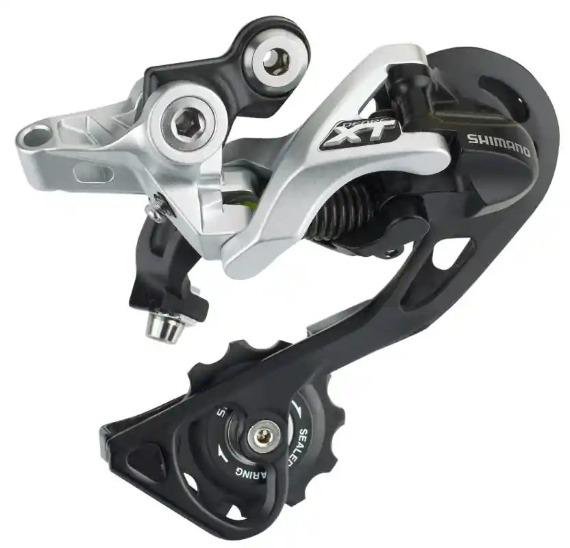 Plată securizată Schimbator spate Shimano Deore XT RD-M781-GS, 10 viteze, Top-Normal, Shadow, prindere directa (Compatibil Direct Mount), culoare argintiu