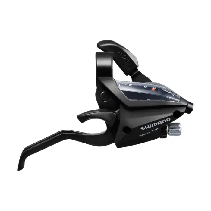 Reducere Maneta schimbator/frana Shimano Altus ST-EF500-8R, EZ-fire Plus, dreapta, 8 viteze, levier 2 degete, V-Brake, negru