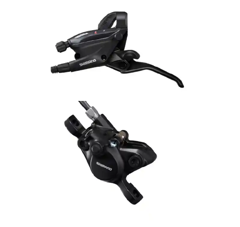 Maneta de schimbator/frana Shimano ST-EF505(2L), BR-MT200(F), post mount, placute resin, inclus Oliva si insertie conectare, furtun SM-BH59-SS 1000mm, culoare negru, camasa SP41, 600mm Reducere extra