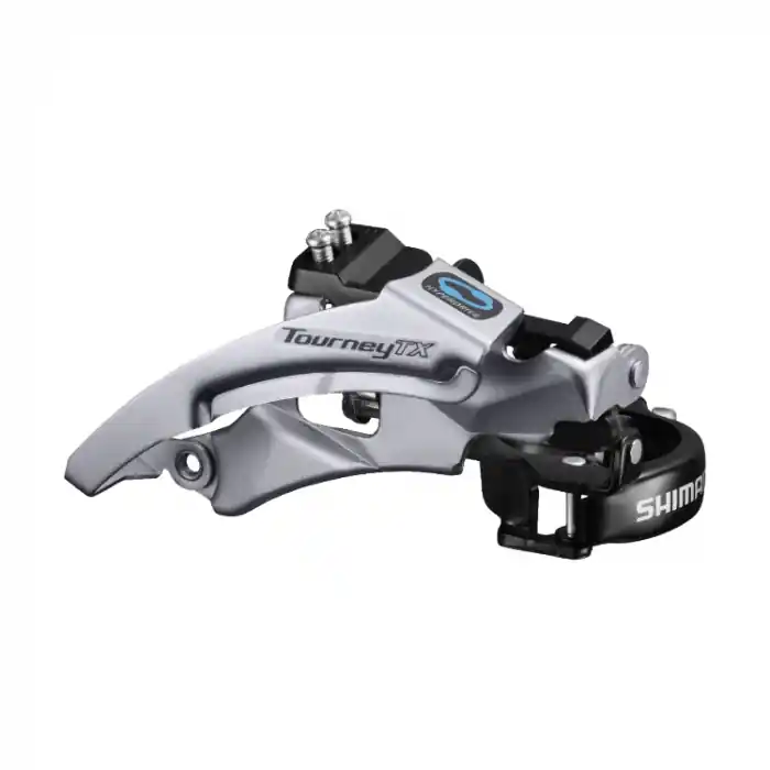 Ofertă Schimbator fata Shimano Tourney FD-TX800-TS3, 3x7/8 vit, top swing, tragere dubla, colier 34.9mm (adaptoare 31.8/28.6)