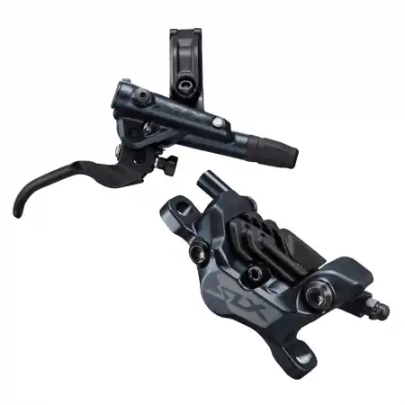 Frana pe disc set asamblat (J-Kit) Shimano SLX BL-M7100(R), BR-M7120 (F), fara adaptor, placute Resin (cu radiator), cu insertie, conducta 1000mm (SM-BH90 negru) Preț mic