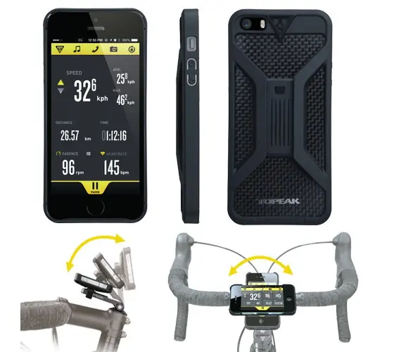 Carcasa Husa Topeak Ridecase Iphone 5, Carbon-Nylon, anti-shock, neagra Ofertă de sezon