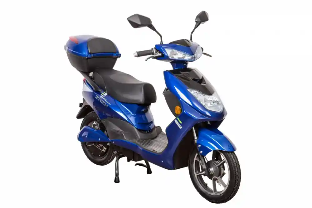 Calitate înaltă Scuter electric ZT-27 Warrior, culoare albastru, cu motor 900W, acumulator 48V, 13.2 Ah, autonomie 35km