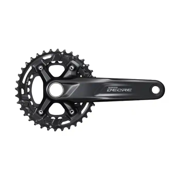 Retur gratuit Angrenaj pedalier Shimano Deore FC-M4100-B2, 2x10 viteze, Hollowtech II, fara aparatoare lant, brate 170mm, fara BB, 36x26T