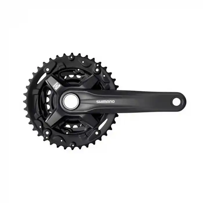 Angrenaj pedalier Shimano Altus FC-MT210-3, 3x9 viteze, Hollowtech II, fara aparatoare lant, brate 170mm, fara BB, Negru, 40x30x22T Ofertă specială