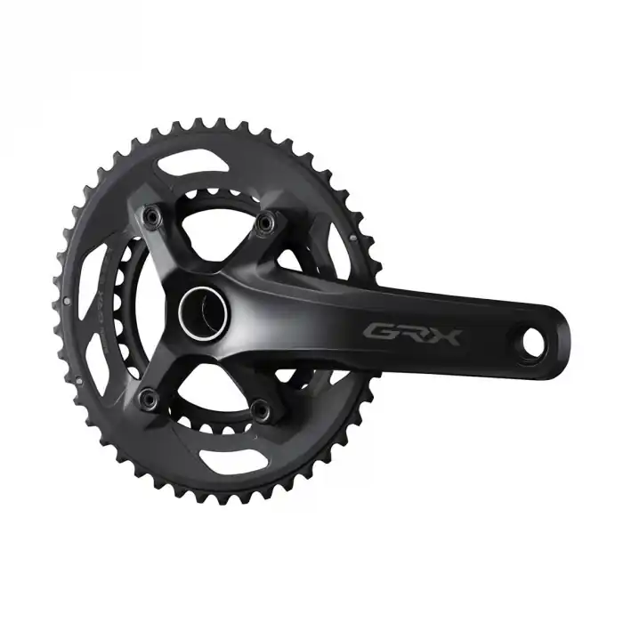 Angrenaj pedalier Shimano GRX FC-RX600, 2x10 viteze, Hollowtech II, fara aparatoare lant, brate 175mm, fara BB, 46x30T Lichidare de stoc