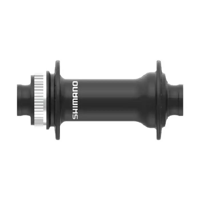 Disponibil imediat Butuc fata Shimano HB-MT410, Center Lock, Thru-axle de 15mm, fara ax, OLD 100mm, fara lock-ring, Negru, 32H