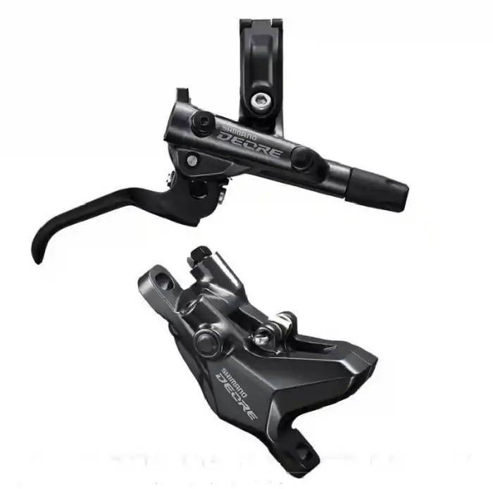 Plată securizată Frana pe disc set asamblat (J-Kit) Shimano Deore BL-M6100(R), BR-M6100(R), fara adaptor, placute Resin (fara radiator), cu insertie, conducta 1700mm (SM-BH90 negru)