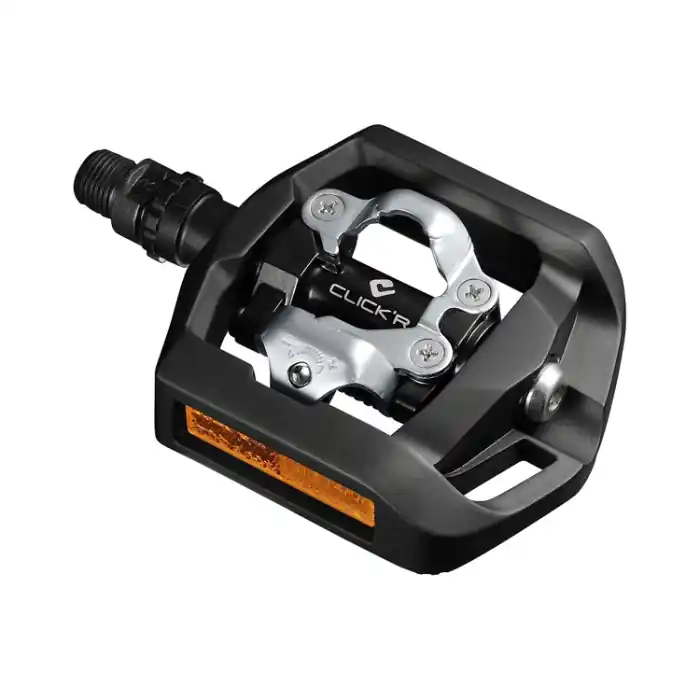 Pedale automate/platforma Shimano Deore XT PD-T8000, SPD, placute SM- Shimano PD-T421, CLICK'R, placute SM-SH56, cu catadioptru, Negru Ofertă