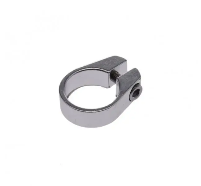 Colier tija sa, prindere surub, 31.8mm, culoare argintiu, din aluminiu Lichidare de stoc