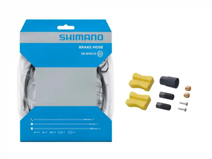 Ofertă de sezon Conducta frana hidraulica Shimano SM-BH90-SS, 1700mm, negru, conector maneta drept (neasamblat) cu unitate conectare, fara hose cover