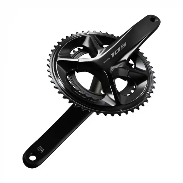 Angrenaj pedalier Shimano 105 FC-R7100, 2x12 viteze, Hollowtech II, fara aparatoare lant, brate 175mm, fara BB, Negru, 50x34T Nu rata