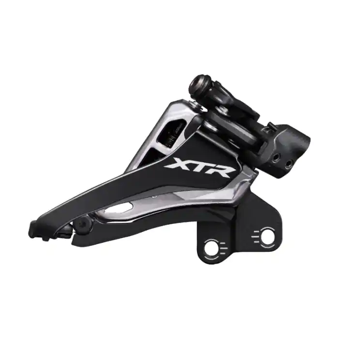 Preț mic Schimbator fata Shimano XTR FD-M9100-E, 2x12 viteze, E-Type, fara BB plate, side swing, tragere prin fata, CS 66-69, CL 48.8/51.8mm, pt 38T