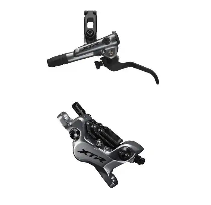 Calitate înaltă Frana pe disc set asamblat (J-Kit) Shimano XTR BL-M9120(L), BR-M9120 (F), fara adaptor, placute Resin (cu radiator), cu insertie, conducta 1000mm (SM-BH90 negru)