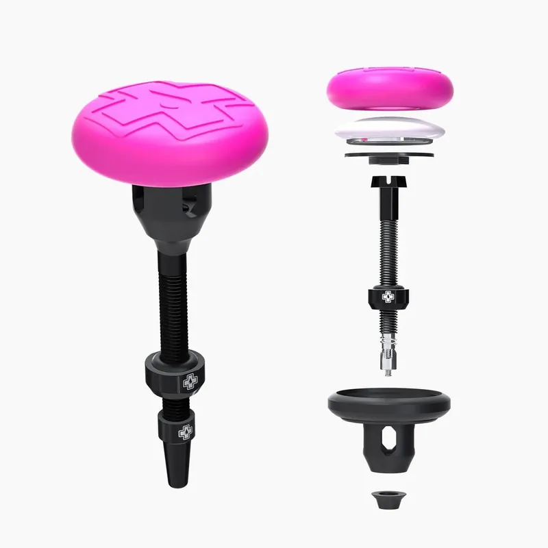 Chilipir Muc-Off - Valva tubeless 44mm cu suport accesoriu localizare GPS bicicleta Stealth Tubeless Tag Holder